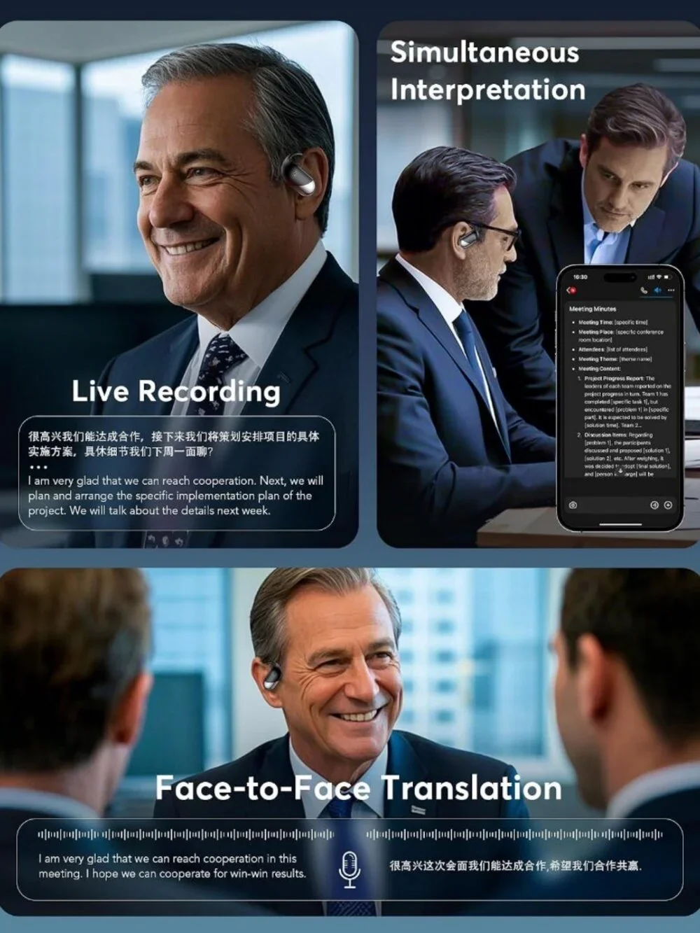 Real-Time 2-Way Translation Earbuds - 198 Languages, Wireless Earphones for